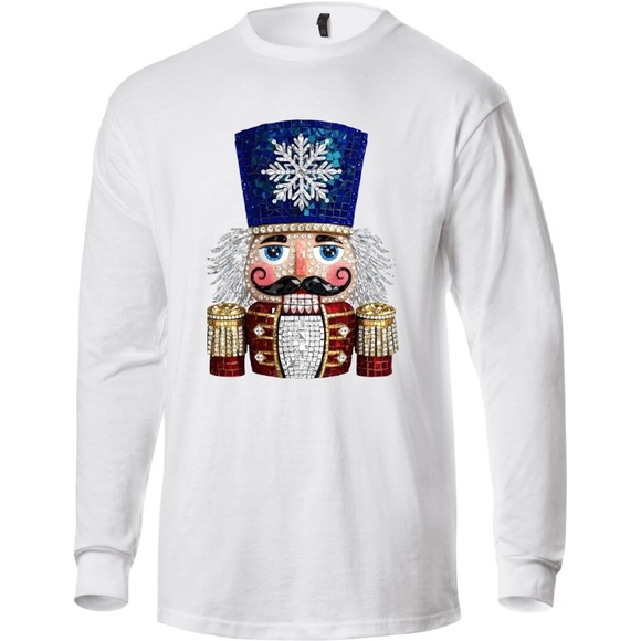 Christmas T-shirt Faux Rhinestone Nutcracker Sparkle Effect S M L XL Black - Picture 3 of 6